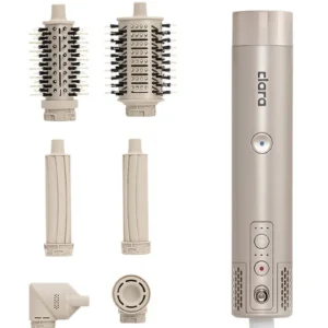 Multi Styler for All Hair Types – 6-in-1 Styling Tool with Auto-Wrap Curlers, Blow Dryer, Round & Oval Brush – 1500W Ionic Hair Styler for Frizz-Free Waves & Salon Blowouts Rose Gold
