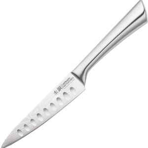 CUISINE::PRO® Damashiro® Utility Knife 4.5in Premium Quality 420J2 Steel, Serrated Blades, Ice Hardened, Seamless Stainless Steel Handle