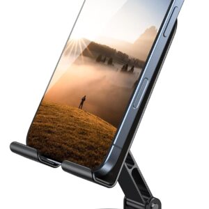 Lamicall Adjustable Phone Stand for Desk - 360 Rotating Foldable Cell Phone Holder