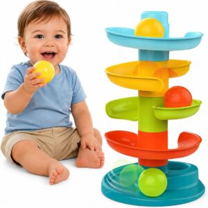 Baby Toy 9-18 Months, Ball Drop and Roll Ramp Toy for 1 Year Old Boys Girls