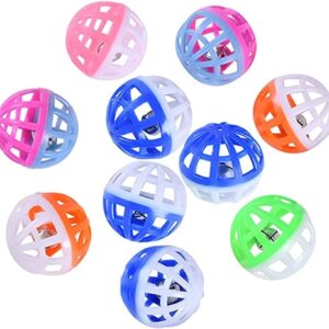 DELFINO 10 Pcs Cat Toy Jingle Balls Fashion Two-color Bell Toy