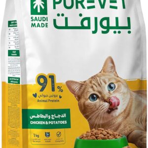 Purevet Dry cat food Chicken & Potatoes, Adult, 1 kg
