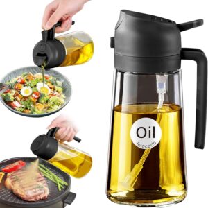 YARRAMATE Olive Oil Dispenser, 2 in 1 Oil Sprayer for Cooking