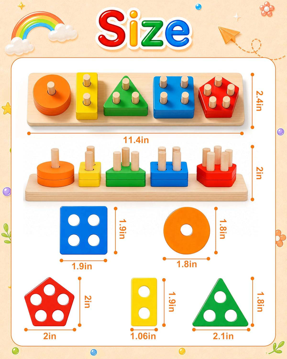 Montessori Toys for 1 to 3-Year-Old Boys Girls Toddlers - Image 2