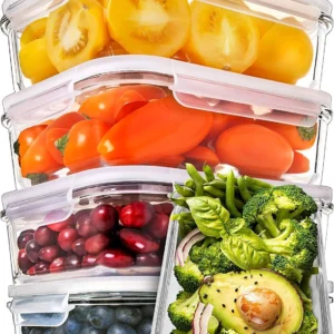 PrepNaturals 5 Pack 36 Oz Glass Meal Prep Containers