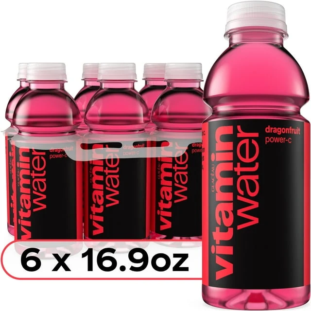 vitaminwater Power-C Dragonfruit Flavored Water Beverage, 16.9 fl oz, 6 Pack Bottles