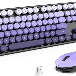 Wireless Keyboard and Mouse Combo Black Purple Gradient